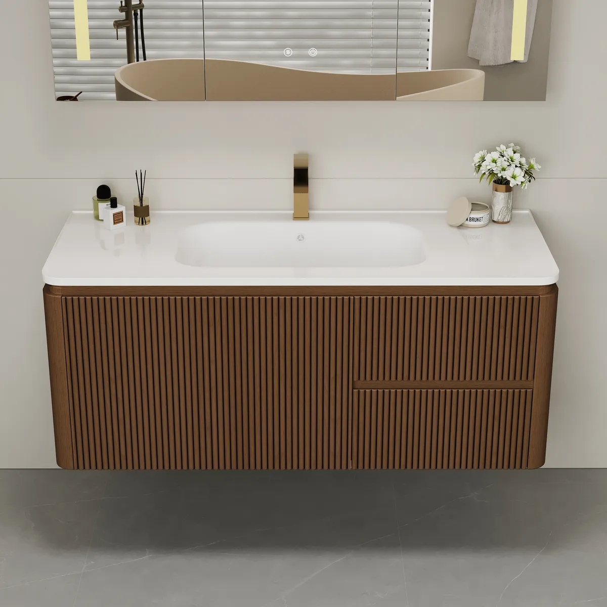 Modern 31.5" Floating Bathroom Vanity with Sink, Soft LED, Ample Storage — image 23
