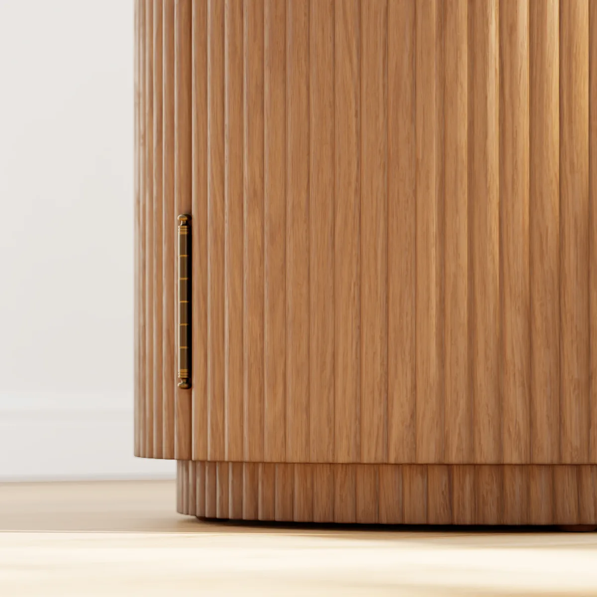 Round Fluted Side Table with Storage — image 9
