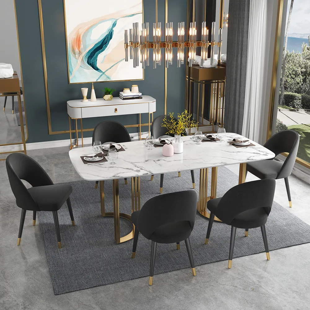 4-Pieces Modern Dining Chairs Cotton and Linen Upholstery — image 12