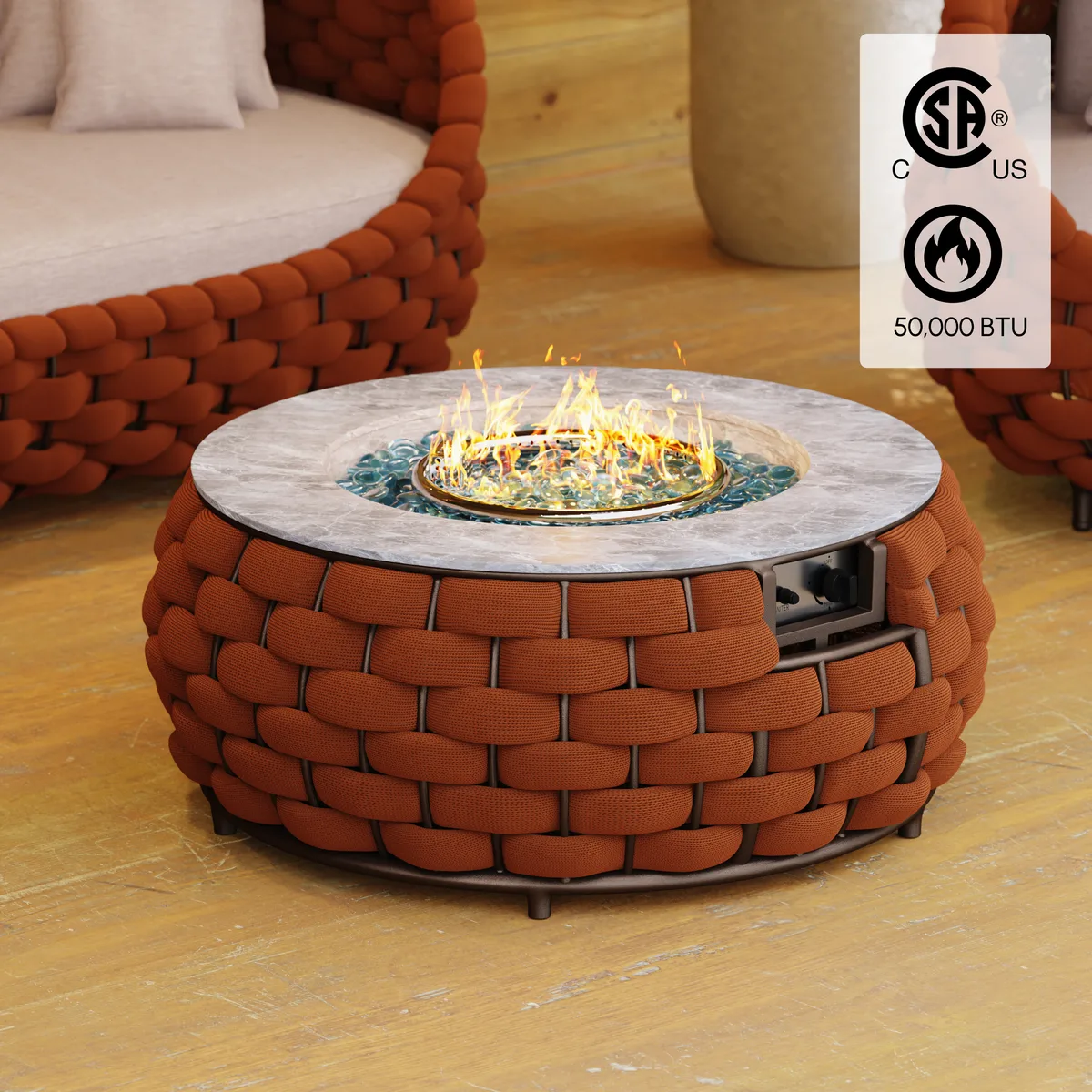 Cocaro Outdoor 27" Propane Smokeless Round Fire Pit Table — image 12
