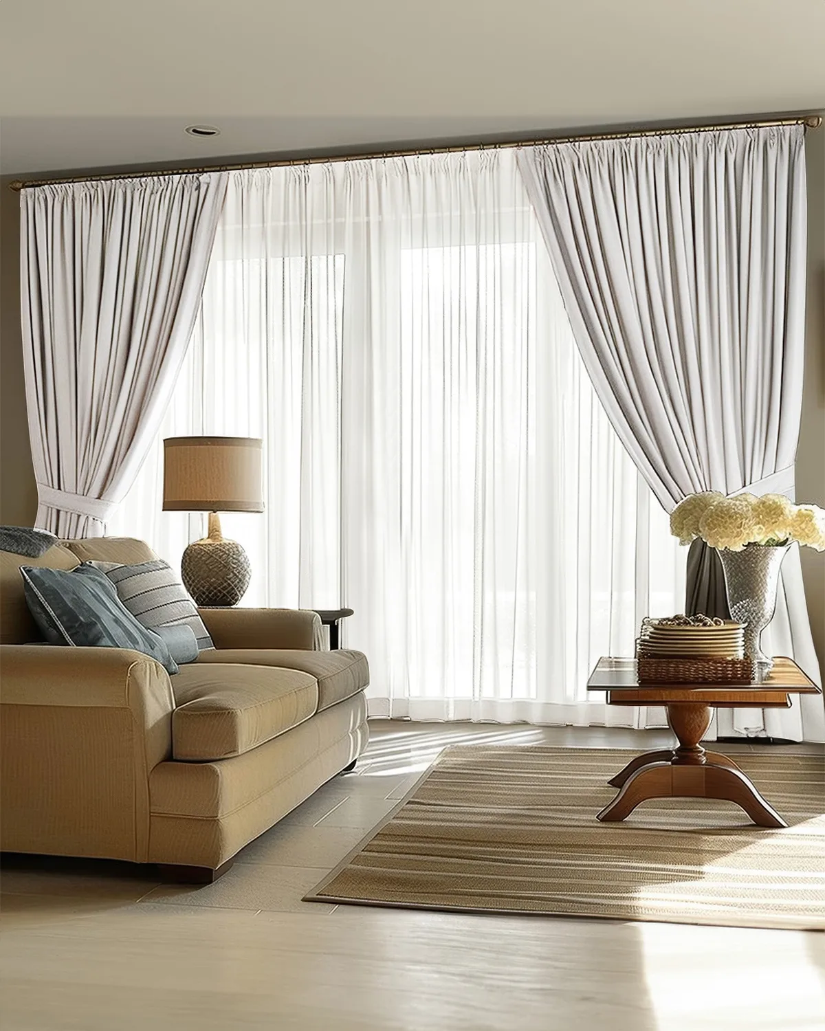 Victoria 4 Layers OEKO Heavyweight Soundproof Thermal 100% Blackout Linen Custom Curtain — image 2