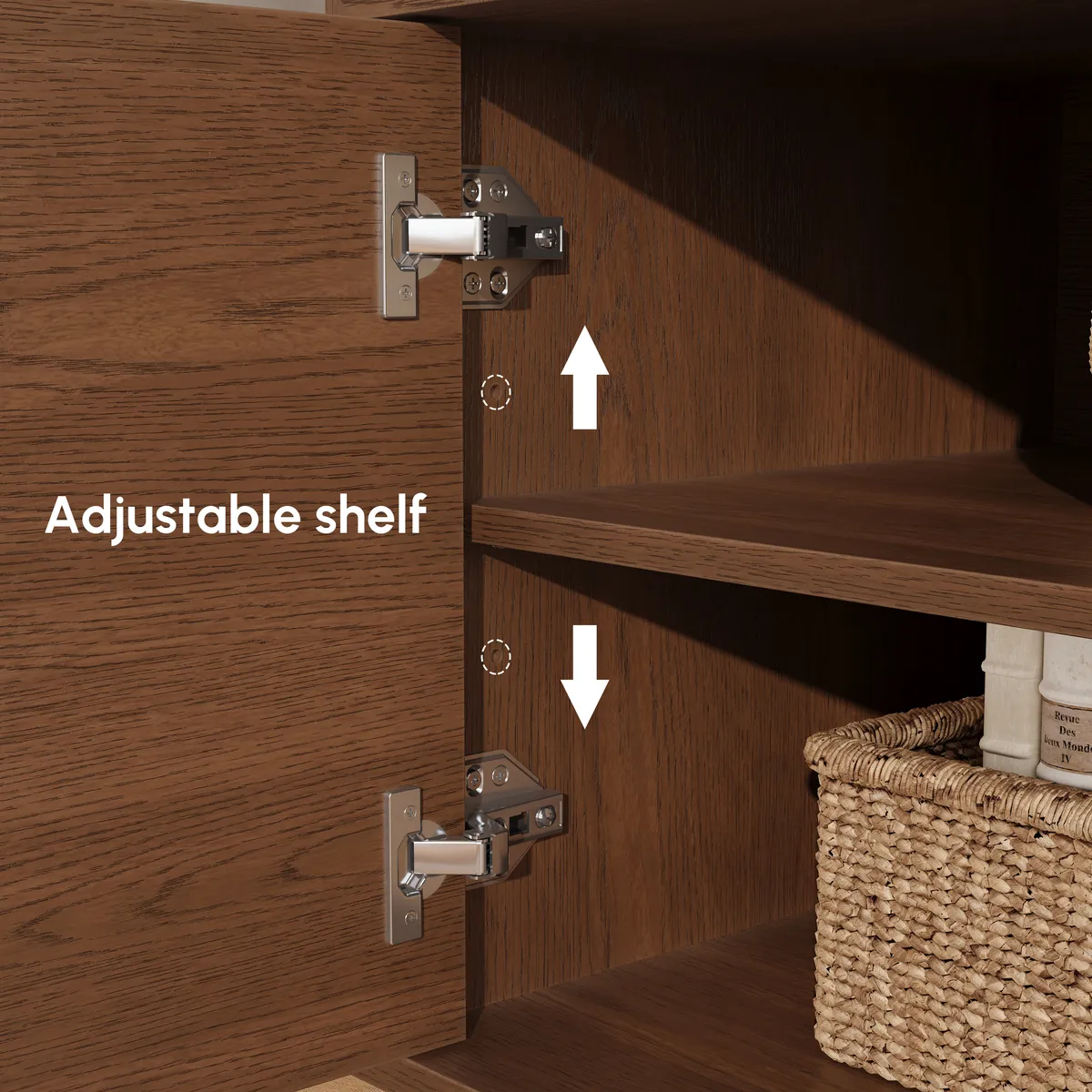 Panvyr 80" Ash Wood Walnut TV Stand with Storage — image 7