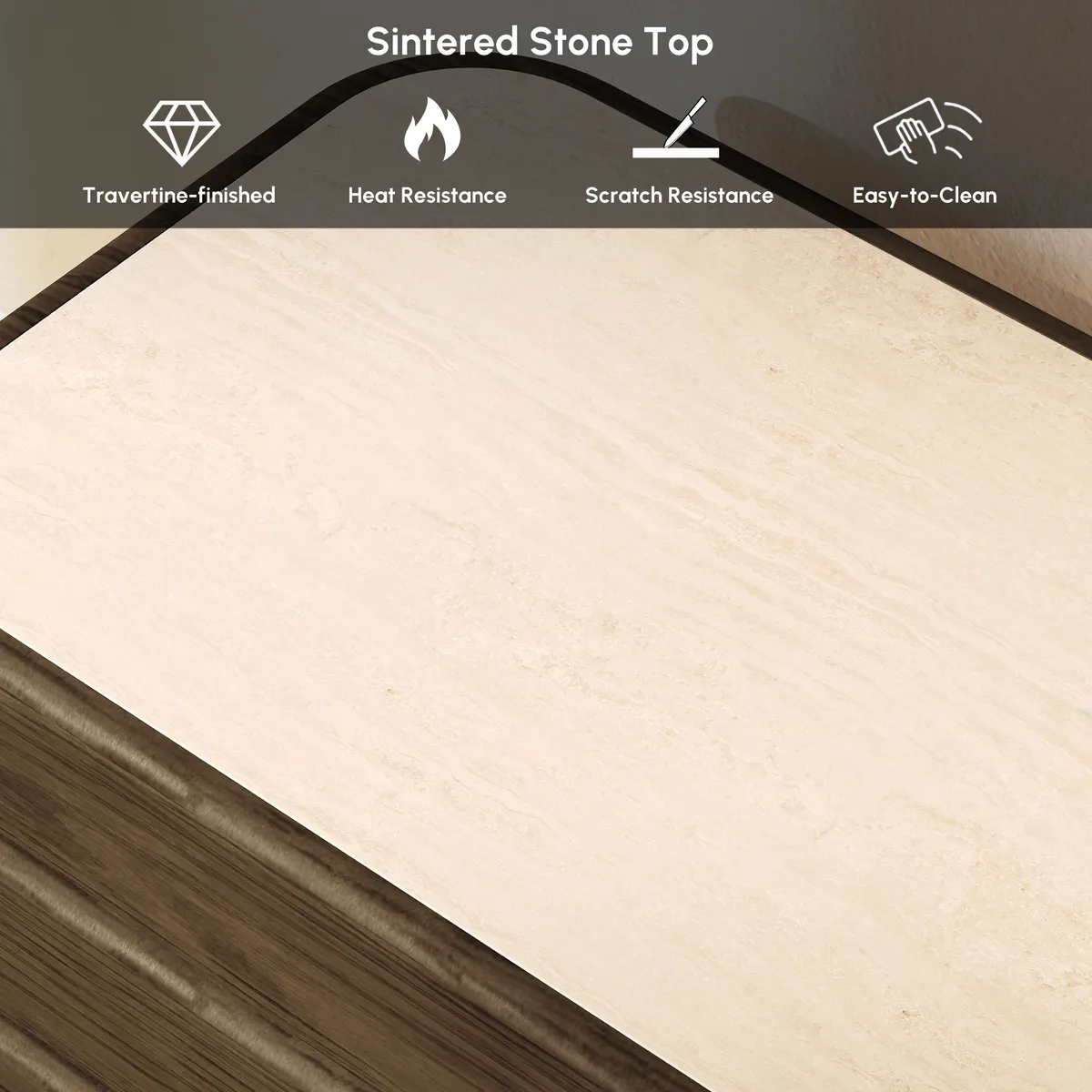 80" Ash Wood TV Stand with Sintered Stone Top — image 28
