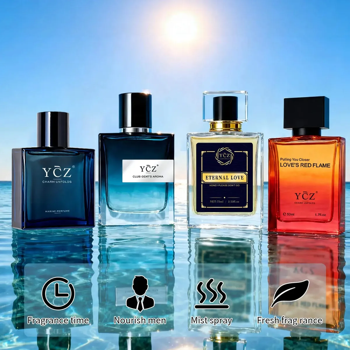 Unisex Fragrance Collection | 4 x 50 mL / 1.7 fl oz | Marine, Crimson Oud, Jade Breeze & Amber Glow | Men's & Women's Fragrance Collection — image 5