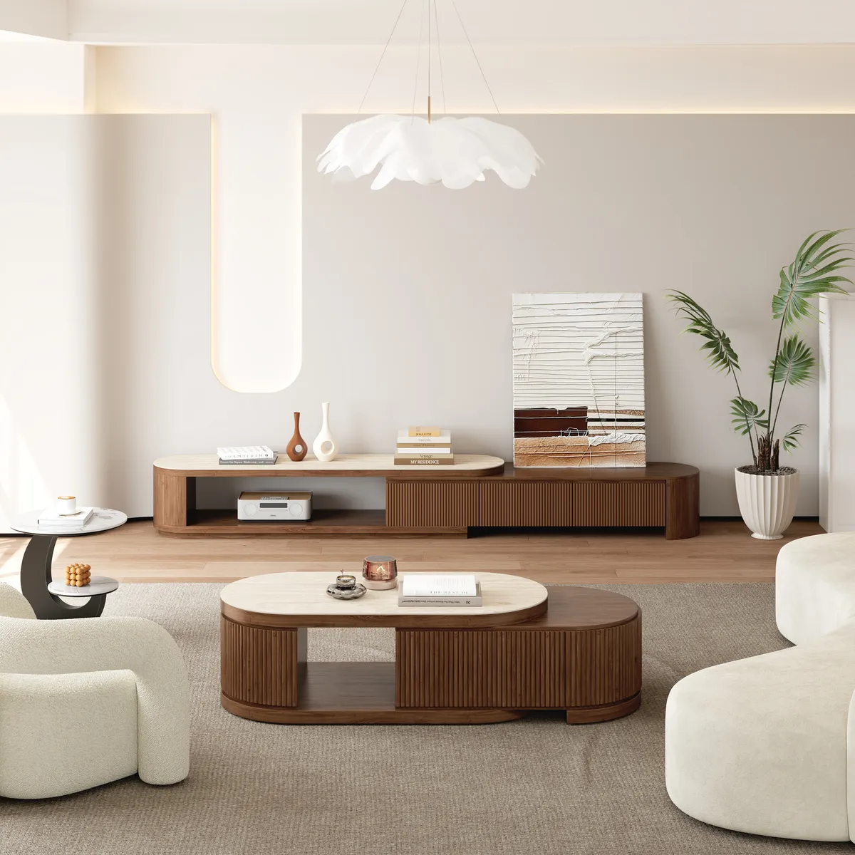 Velar 47"-67" Extendable Coffee Table with Sintered Stone Top and Storage — image 7