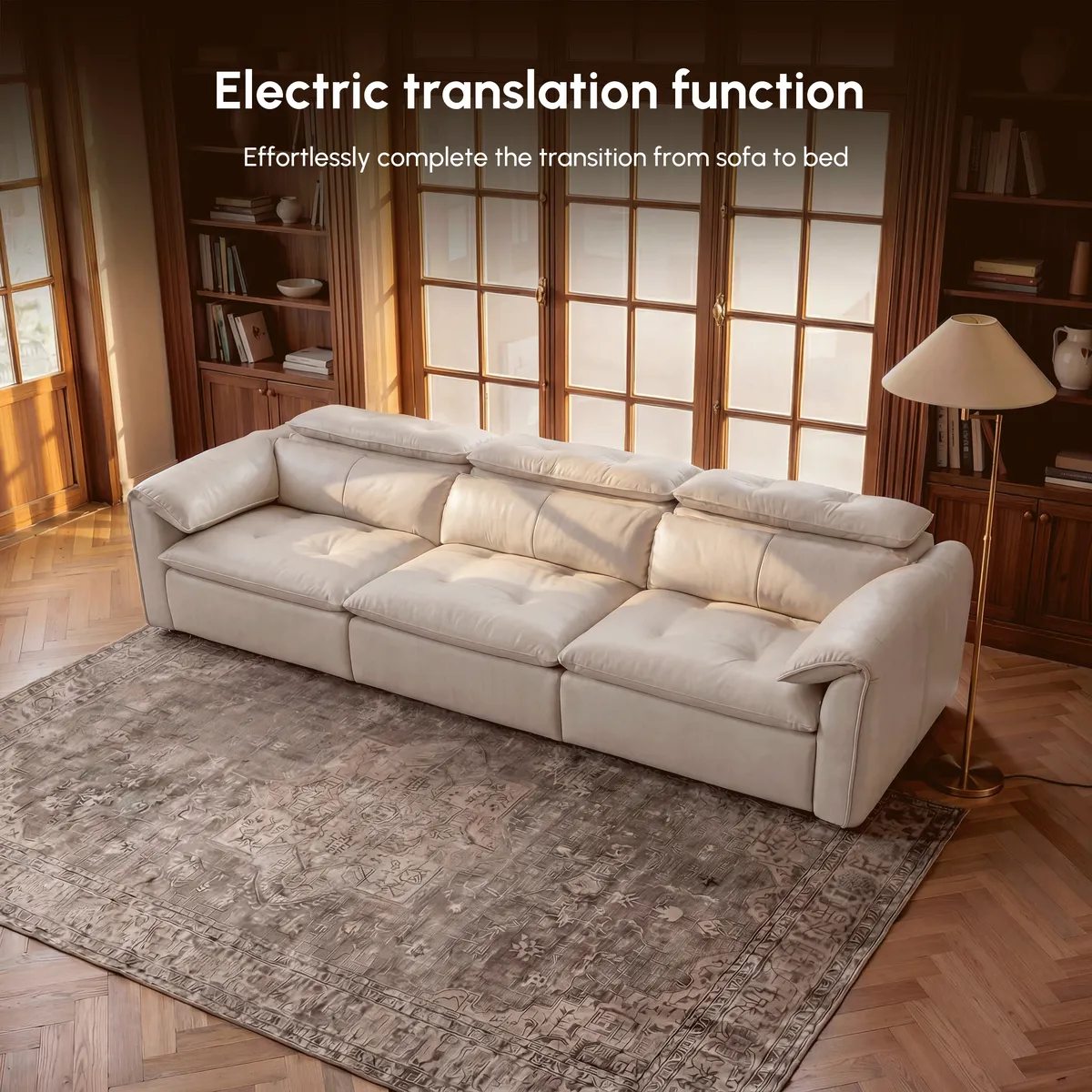 87" 2-Seater Genuine Leather Power Convertible Sleeper Sofa — image 18