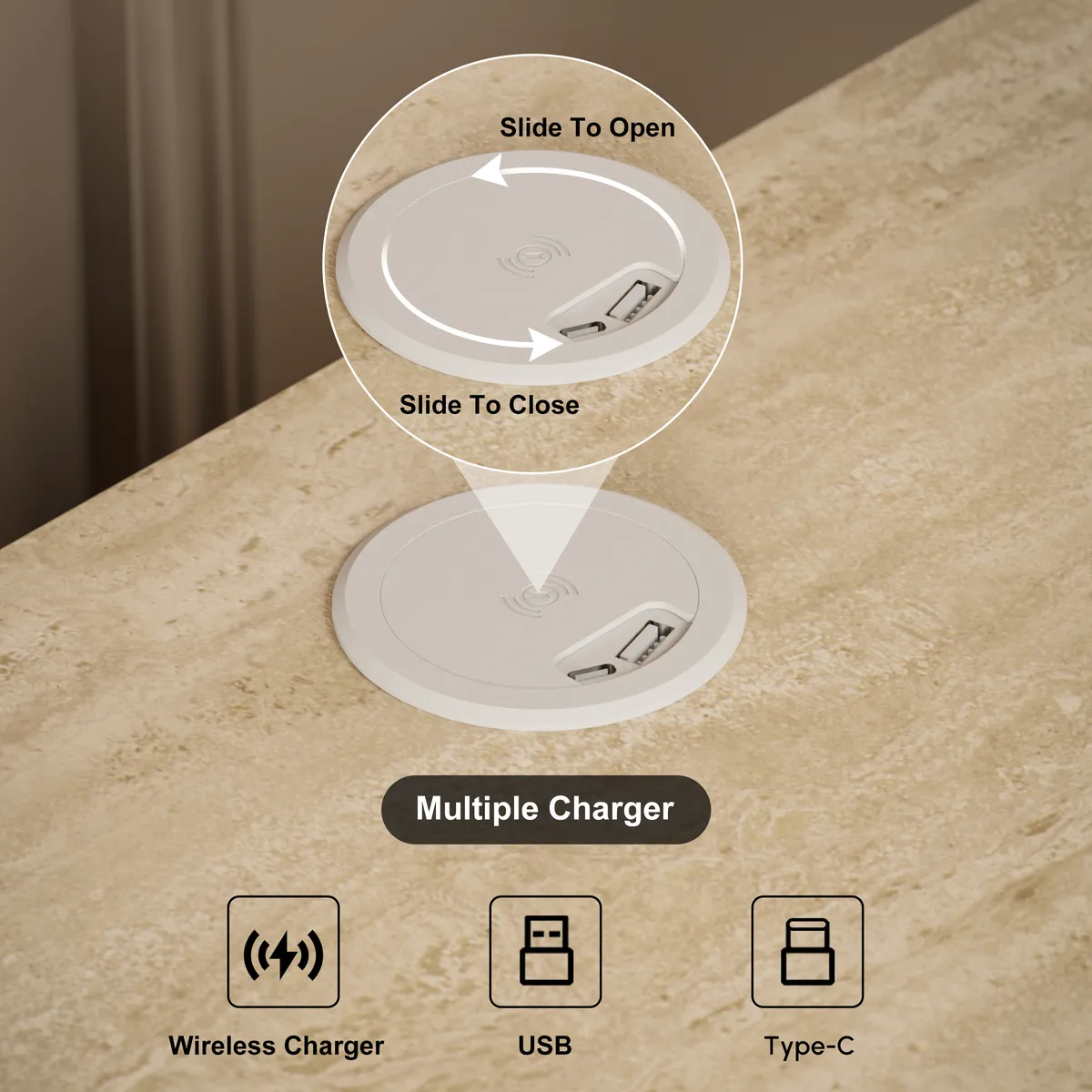 Aura Natural Ash Wood Led Nightstand with Charging Station — image 9