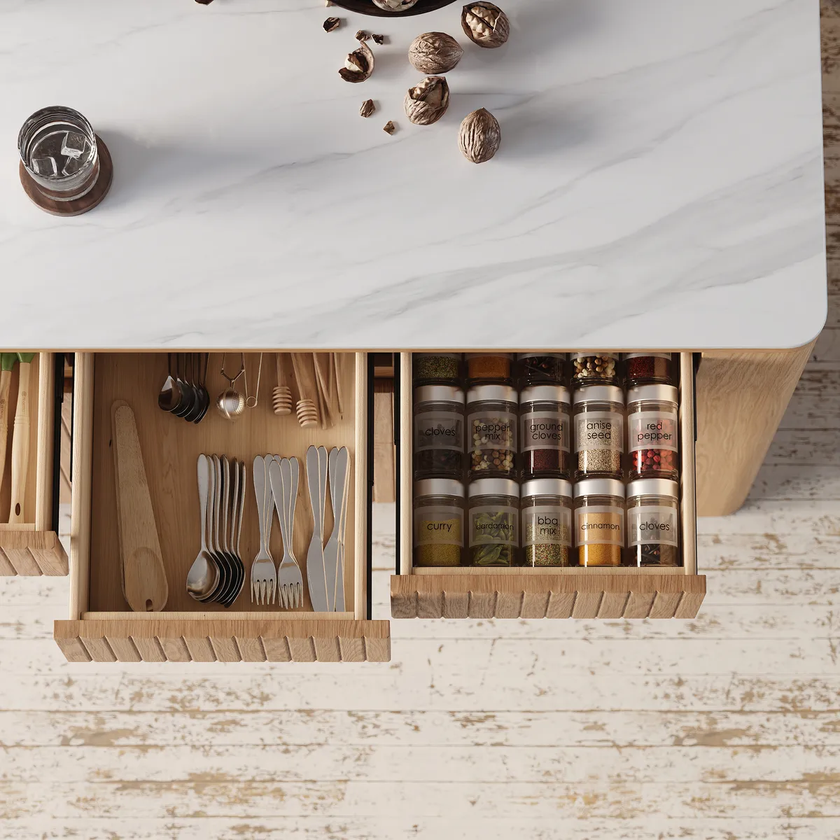72" Sintered Stone Top Solid Wood Kitchen Island with Storage — image 19