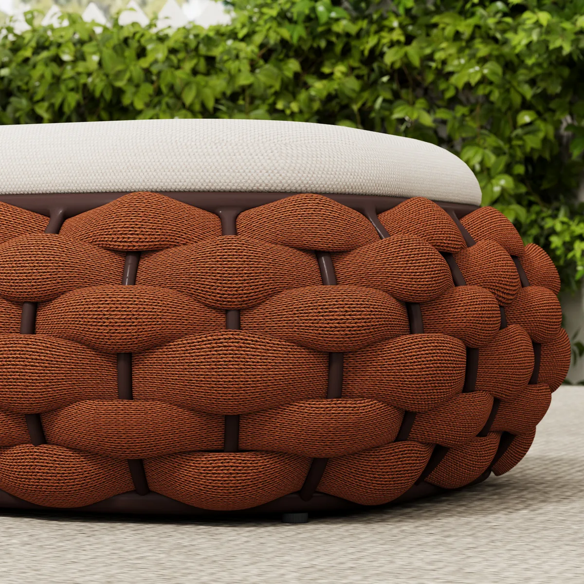 Cocaro Outdoor Storage Ottoman with Woven Rope in Light — image 27