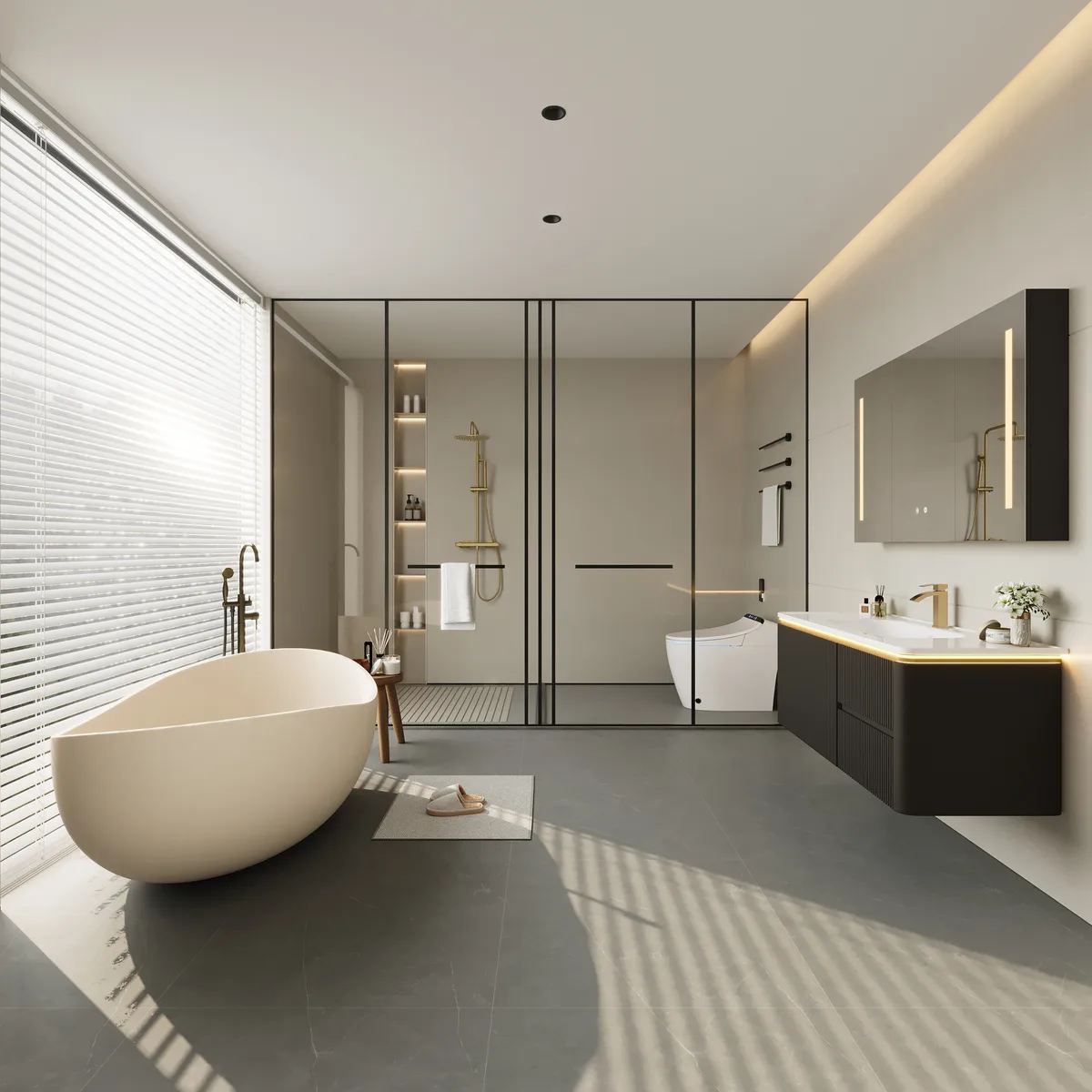 47" Modern Wall-mounted LED Bathroom Medicine Cabinet Vanity Mirror with Storage — image 15