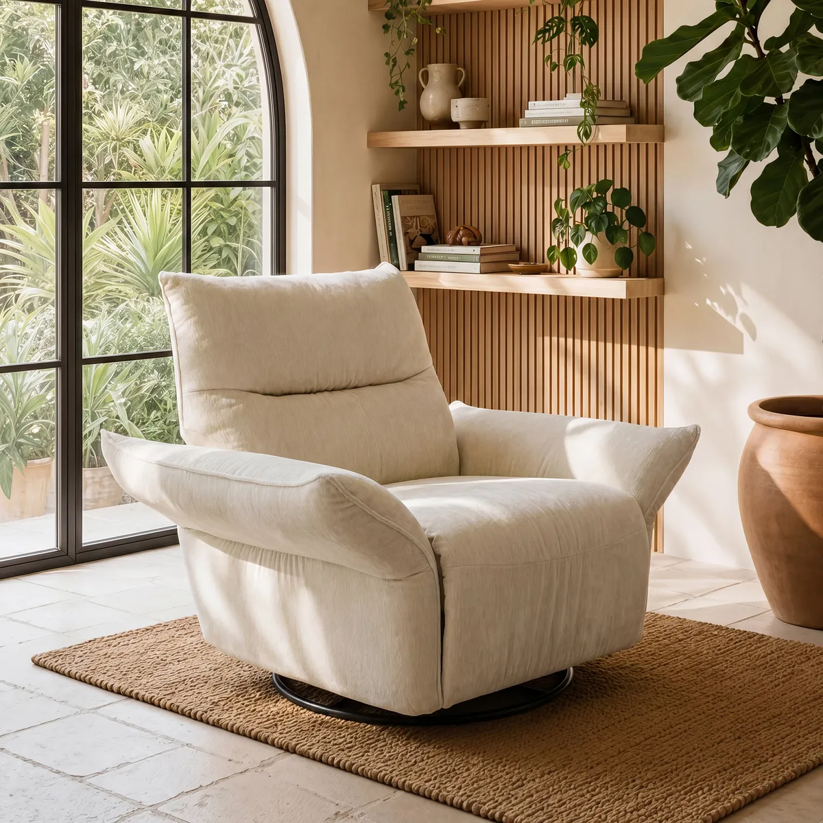 Electric Power Recliner Swivel Rocker Chair With Dual Motor&Performance Chenille — image 25
