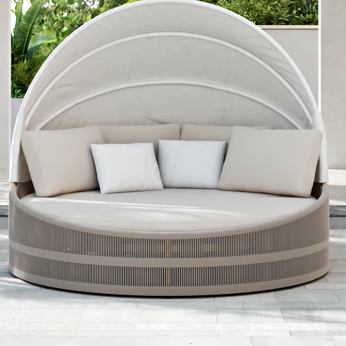 Costra Weatherproof Round Patio Daybed with Adjustable Canopy — image 12