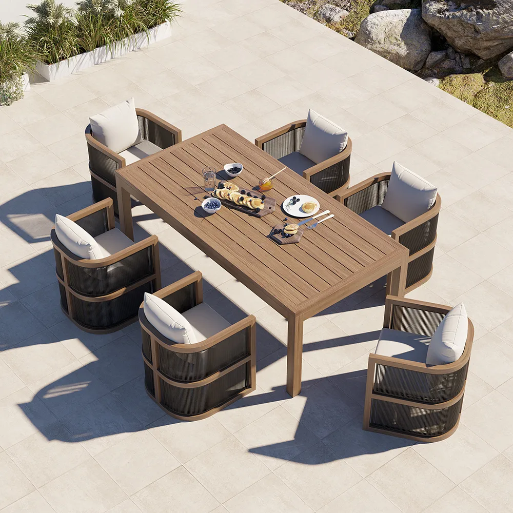 Wevara 2 Pieces Modern Aluminum & Ropes Outdoor chairs — image 14