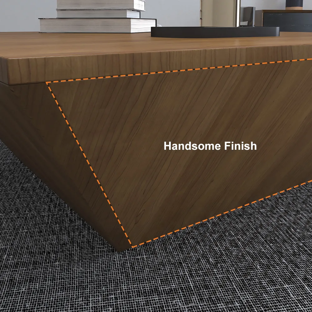 Modern Black Wood Coffee Table with Storage Square Drum with Drawer — image 15