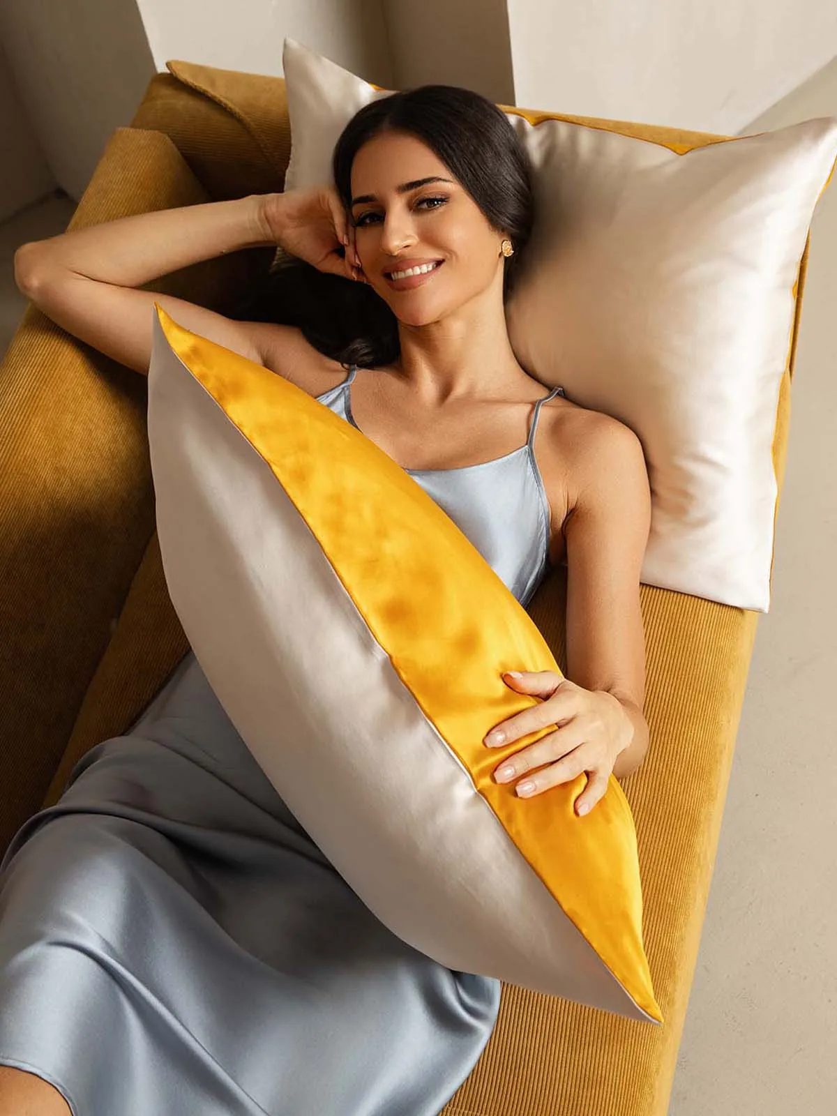 19Momme 100% Mulberry Silk Pillowcase - Two-tone Design — image 3