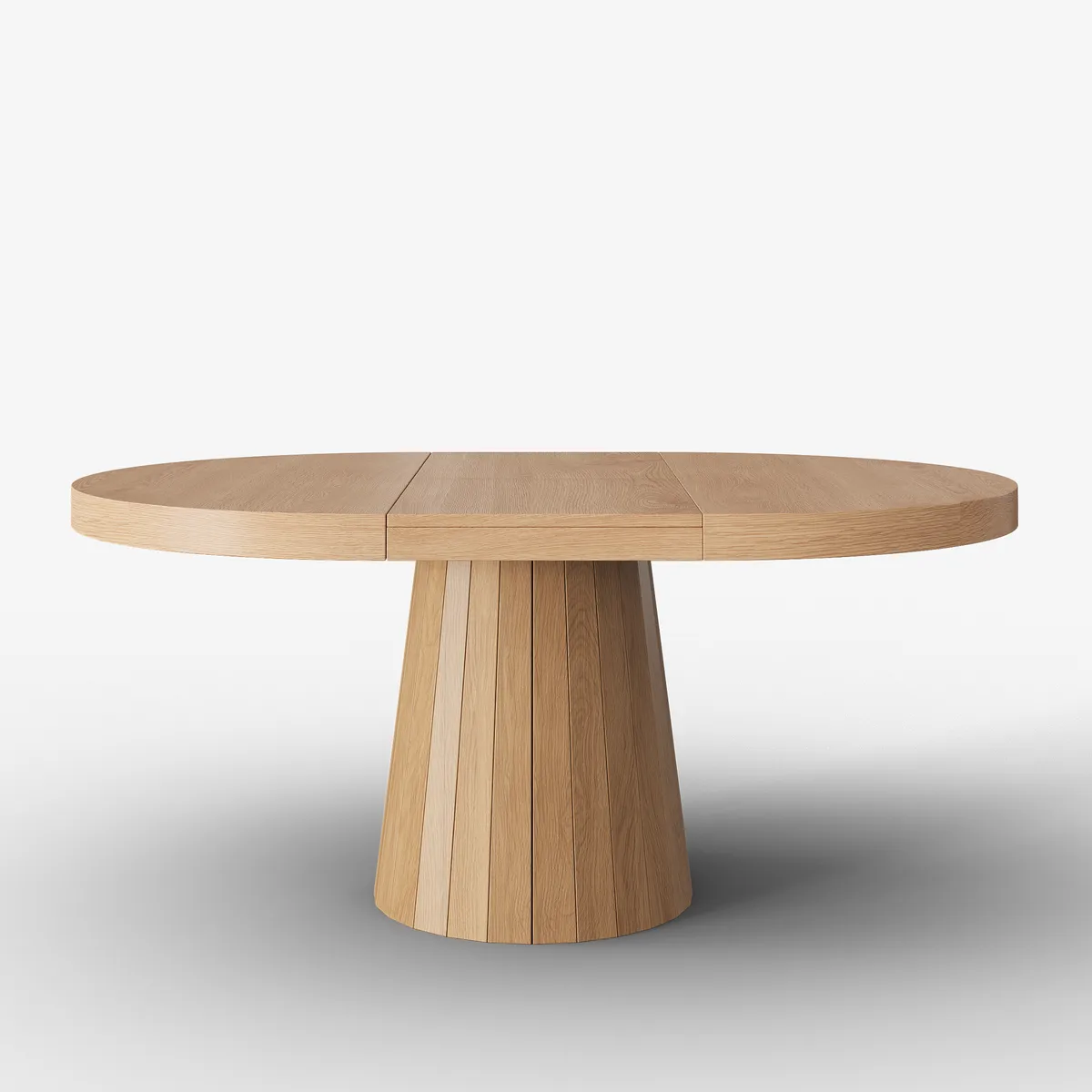 Japandi 39"-55" Extendable Dining Table for 6 White Oval&Round Table Pedestal — image 11