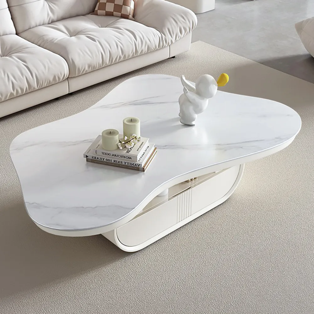 Cloud Coffee Table Wood Irregular Sintered Stone Top — image 12