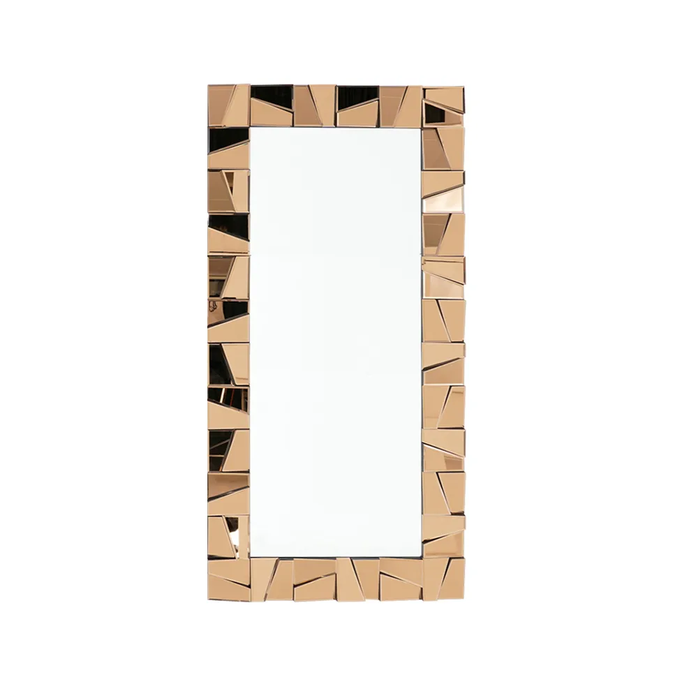 31.5" x 63" Oversized Rectangle Full Length Floor Mirror 3D Silver Glass Frame — image 9