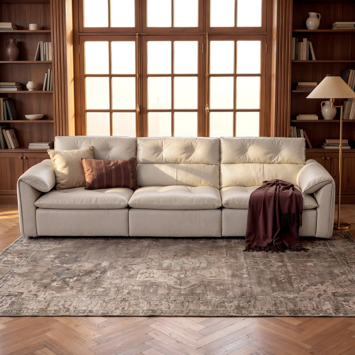 87" 2-Seater Genuine Leather Power Convertible Sleeper Sofa — image 13