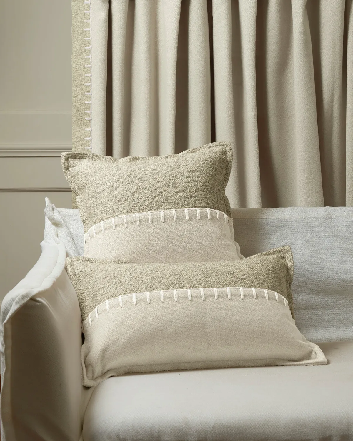 Zane Wool Blend Yarn Stitched Lumbar Pillowcase — image 11