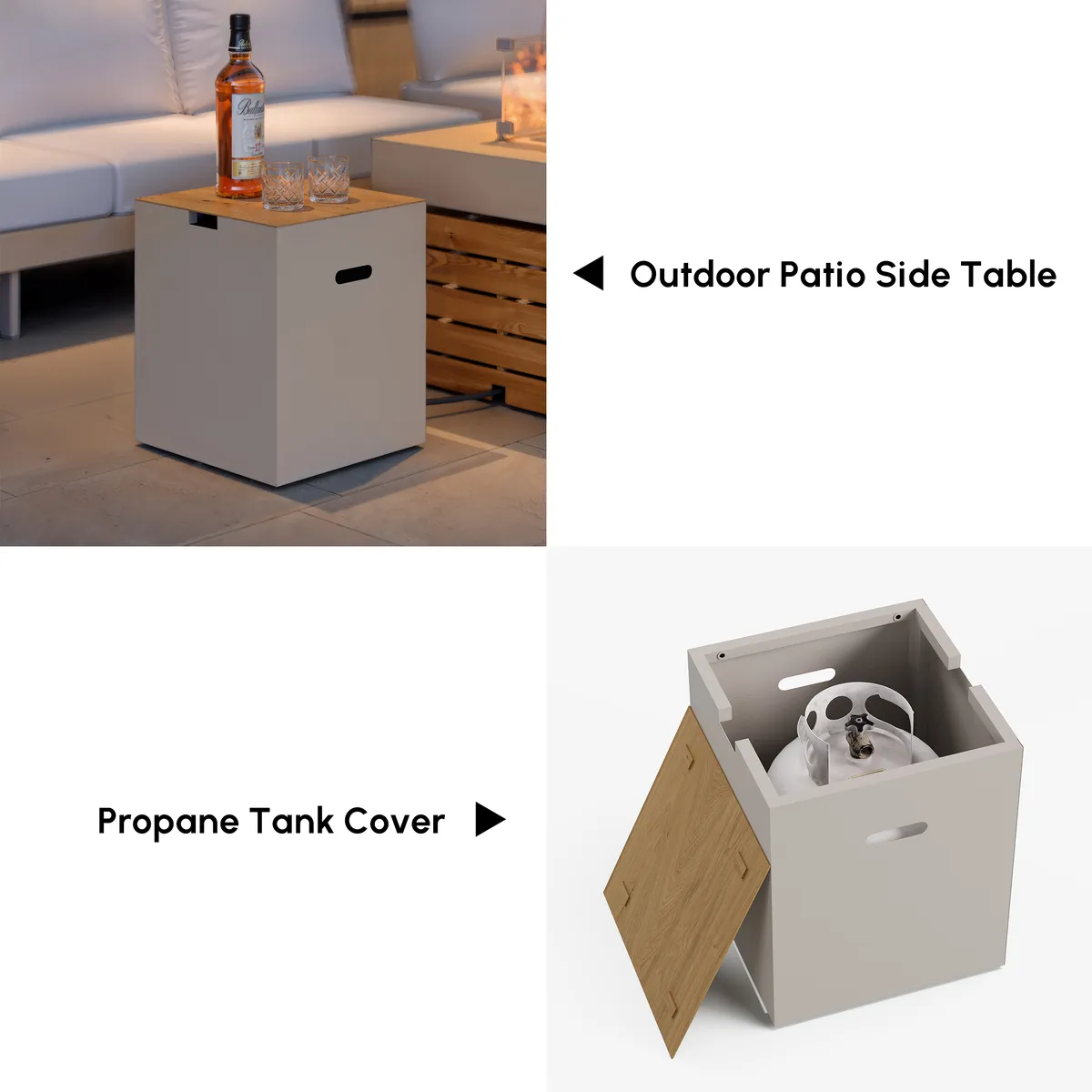 18.5" High Tevara Propane Gas Tank Cover Table for Outdoor Fire Pit Aluminum Bottle Cap — image 8