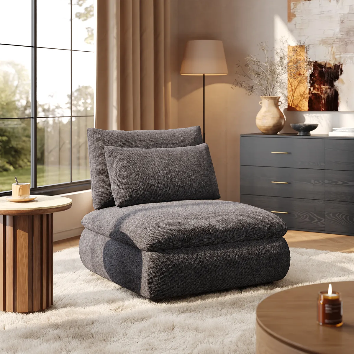 3-Piece Chenille Modular Sectional Sofa with Hidden Storage — image 13
