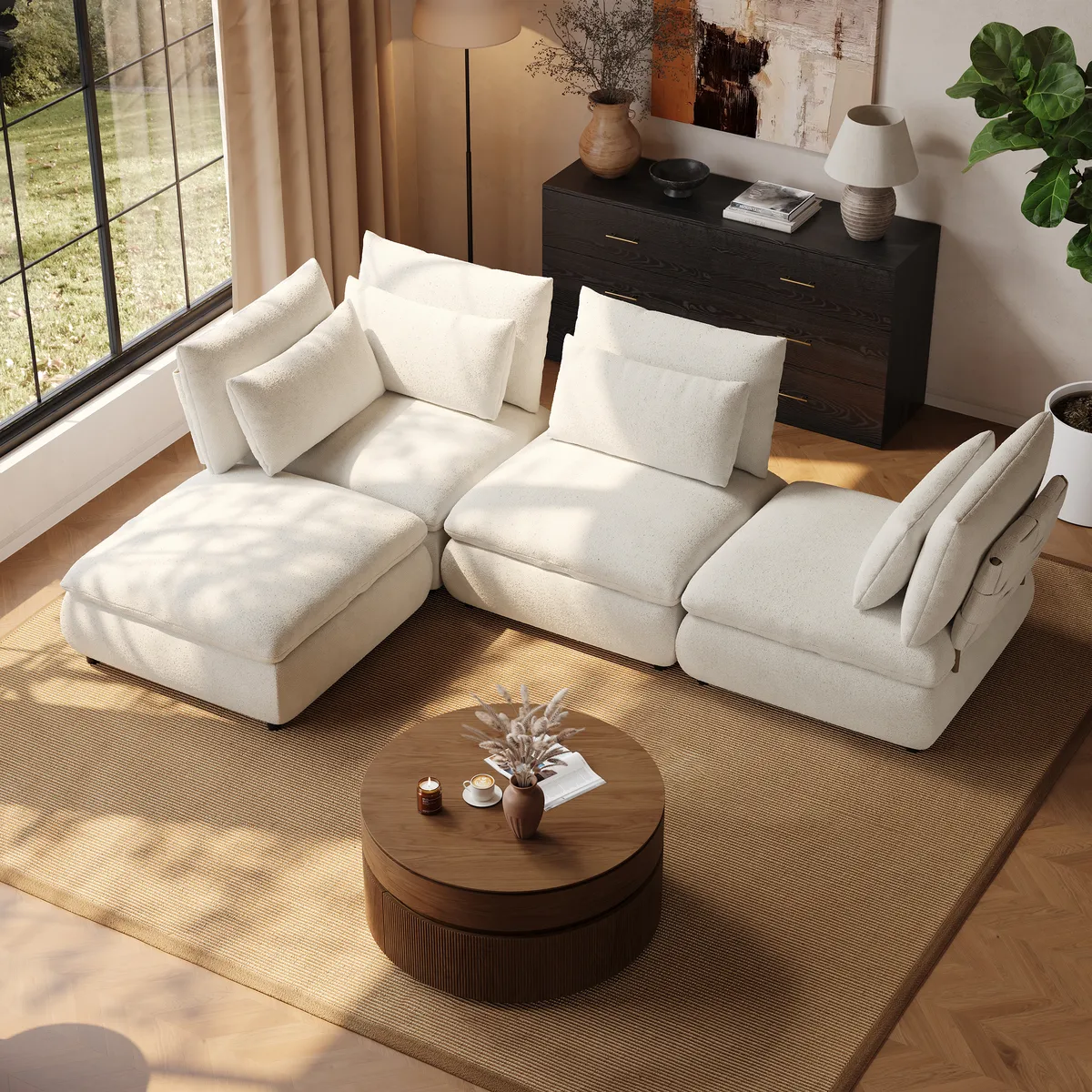 3-Piece Chenille Modular Sectional Sofa with Hidden Storage — image 23