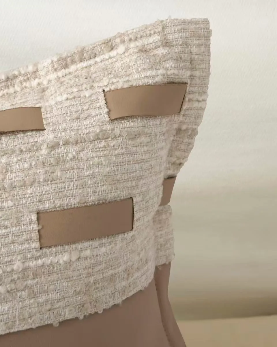 Juliette Textured Faux Leather Throw Pillowcase — image 5