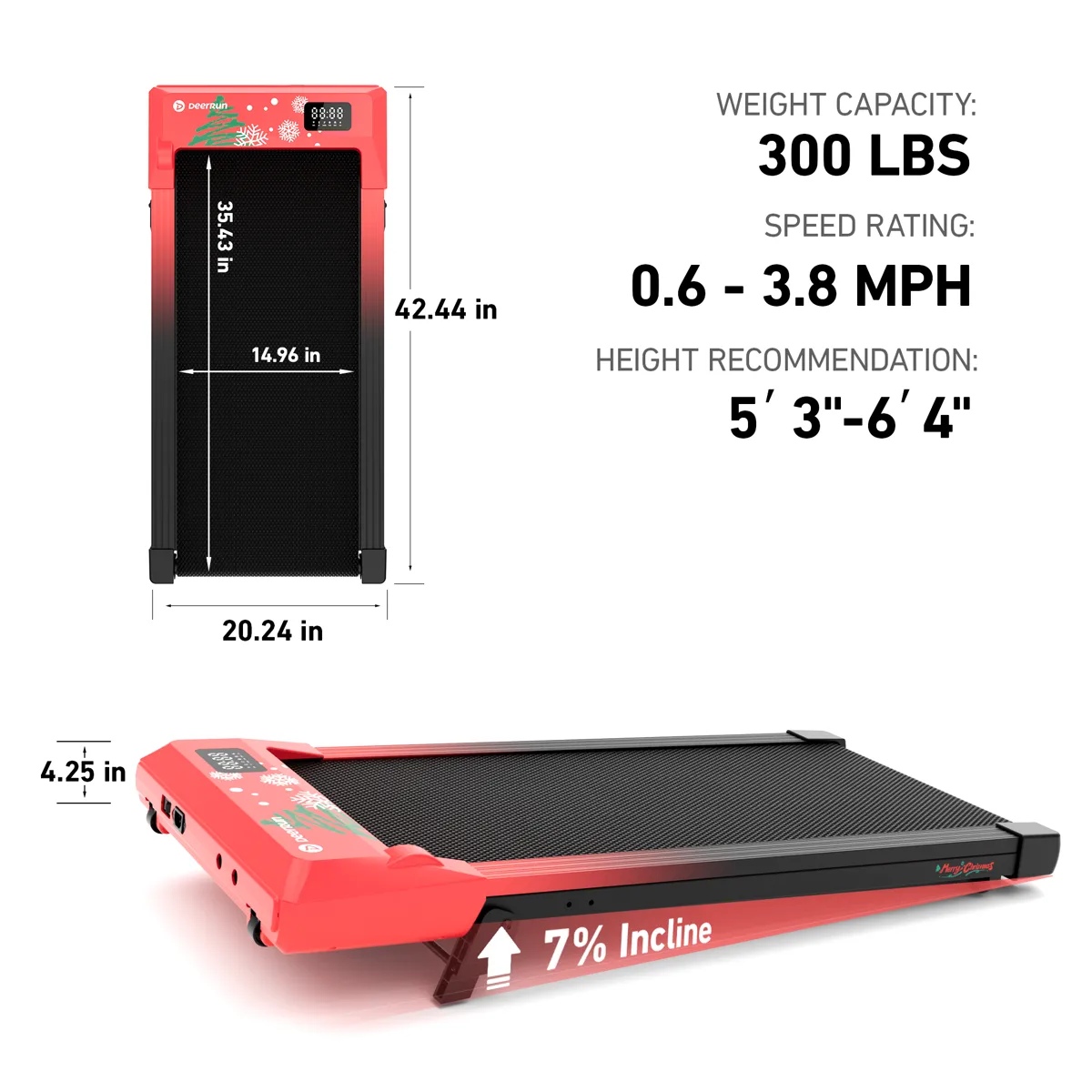 Q2 Christmas Edition 7% Incline Smart Walking Pad Treadmill — image 4