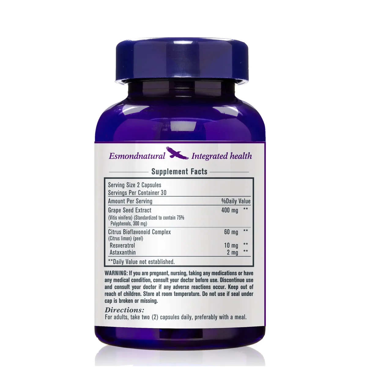 Grapeseed Extract (Helps Maintain Antioxidant Health), USA, FDA, GMP, NPAC-400mg, 60 Capsules — image 3