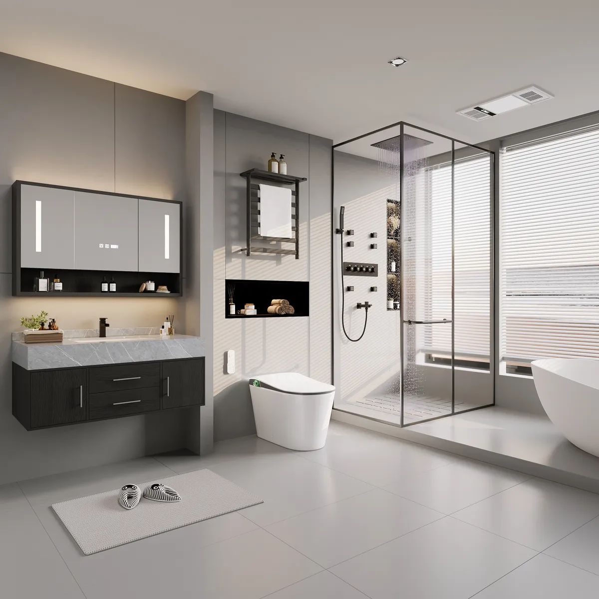 Smart Bidet Toilet with Built-in Tank, Foam Shield & 2-User Memory Nexin C4 Modern Toilet — image 3