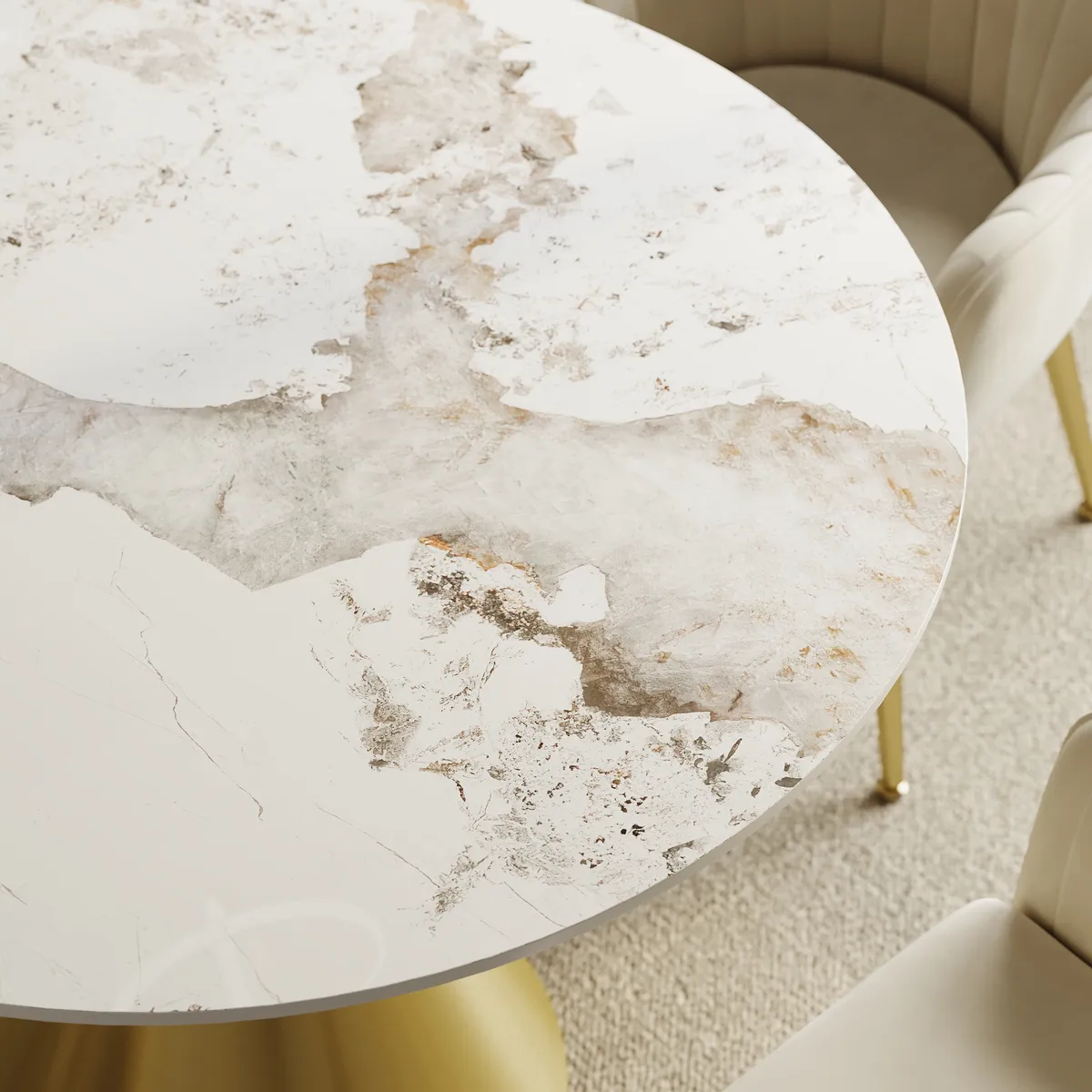 39" Modern Sintered Stone Dining Table Set with 2 Chairs — image 14