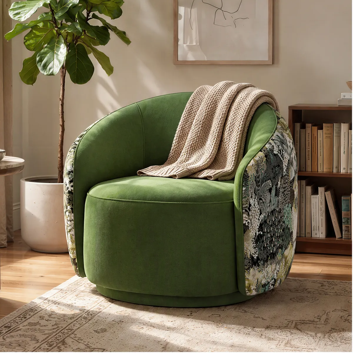 Performance Velvet 360° Swivel Barrel Accent Chair — image 8
