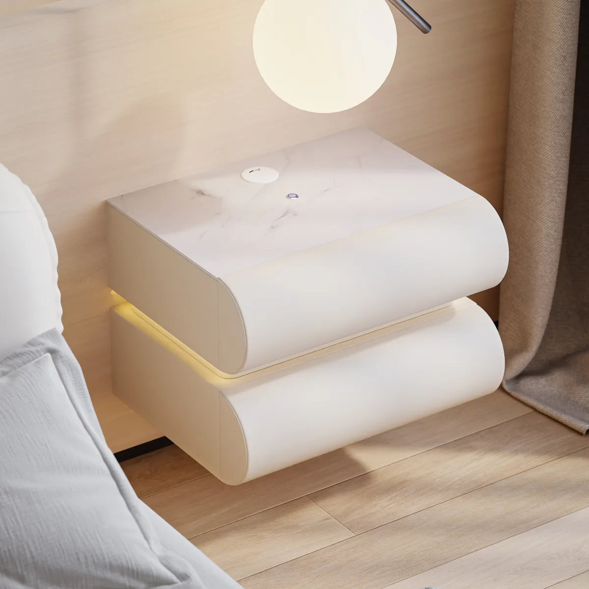 Humply Floating Smart Nightstand 1 Drawer Bedside Table — image 14
