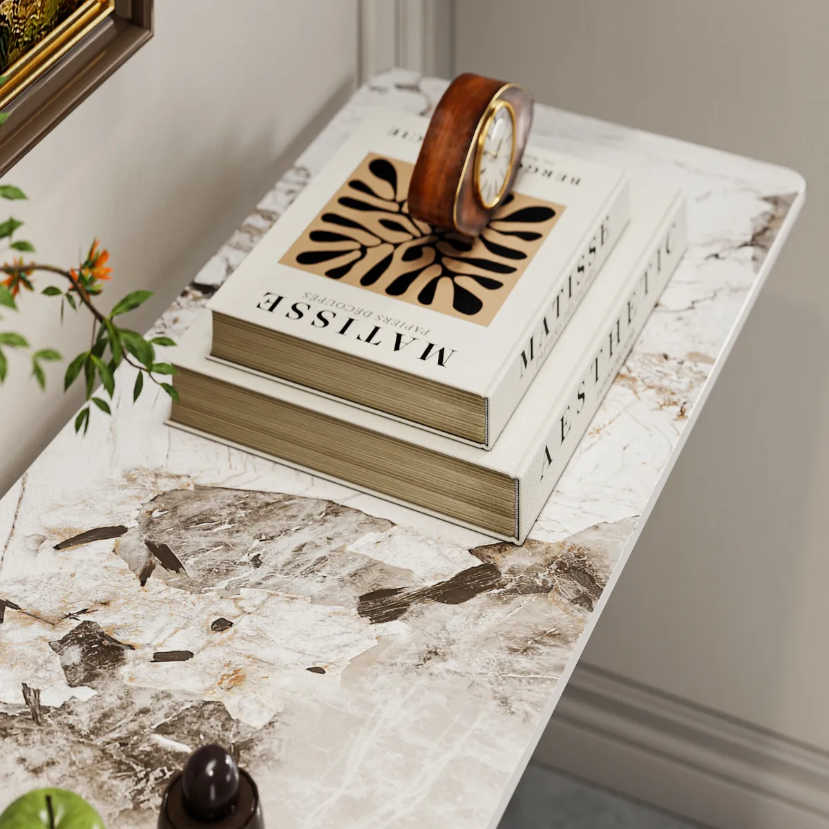 Silexa 60" Modern Console Table with White Sintered Stone Top — image 8