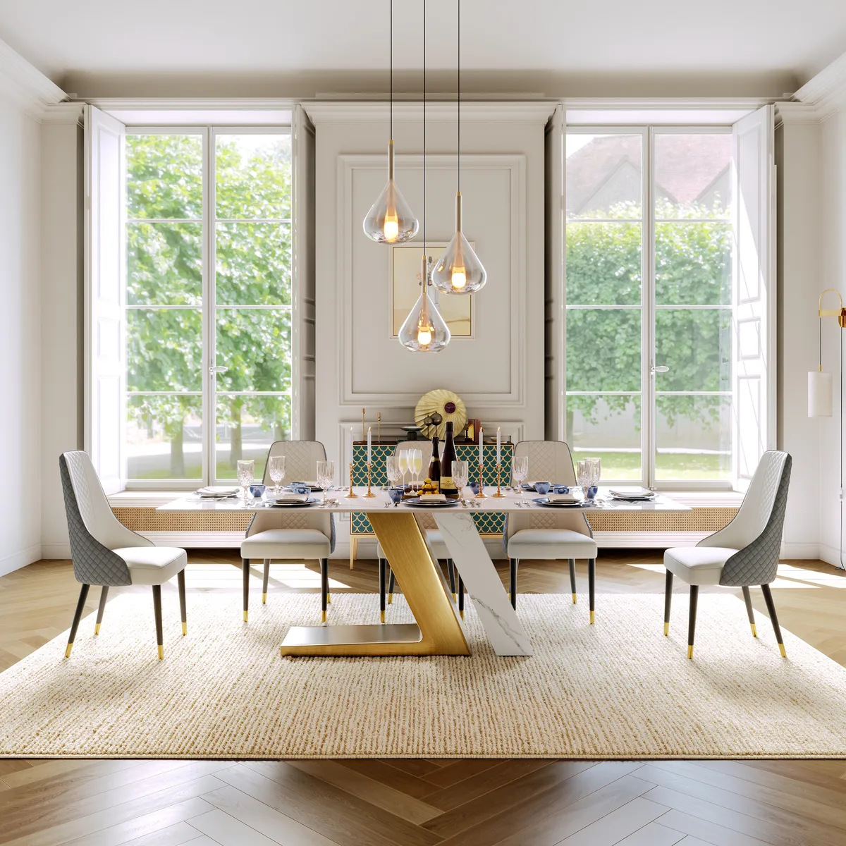 Diamic Black Faux Leather Dining Chairs with Upholstered — image 17