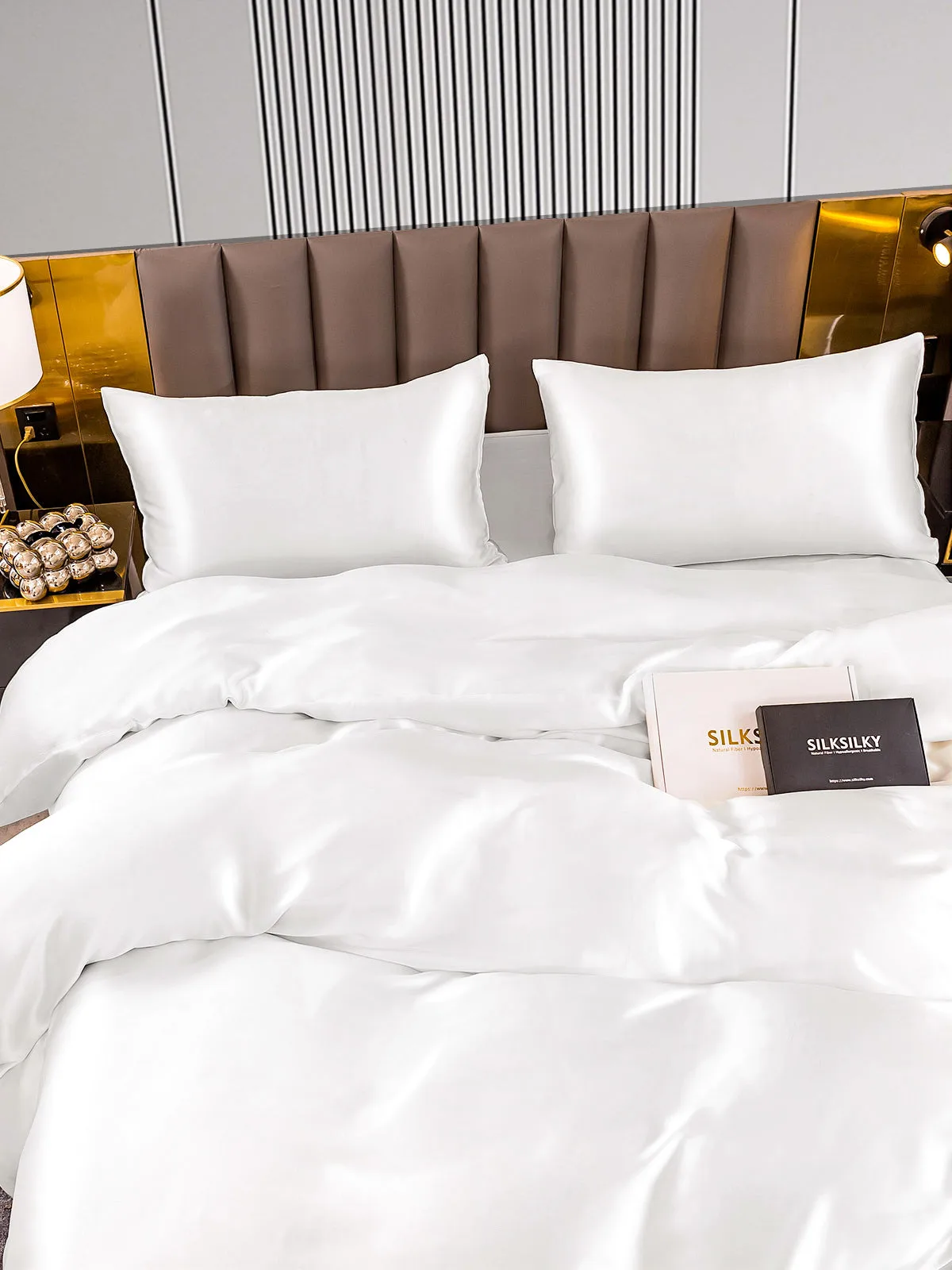 22Momme 4Pcs Silk Set Duvet Cover+Flat Sheet+2x Pillowcases — image 5