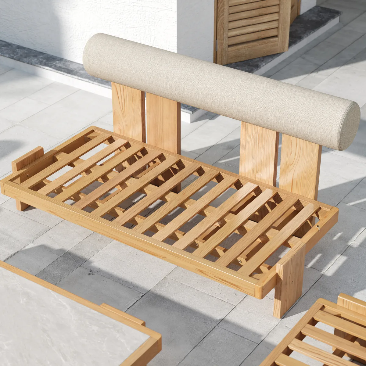 4 PCS Teak Outdoor Sofa Set Modern Yard & Patio Furniture for 4 Person — image 5