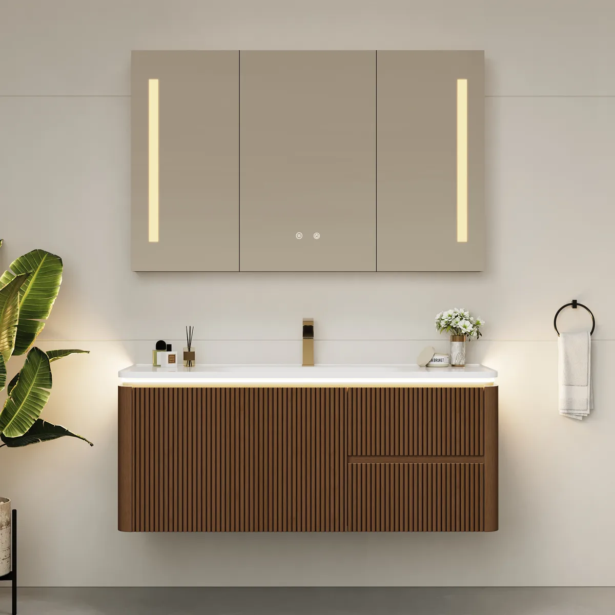 Modern 31.5" Floating Bathroom Vanity with Sink, Soft LED, Ample Storage — image 21