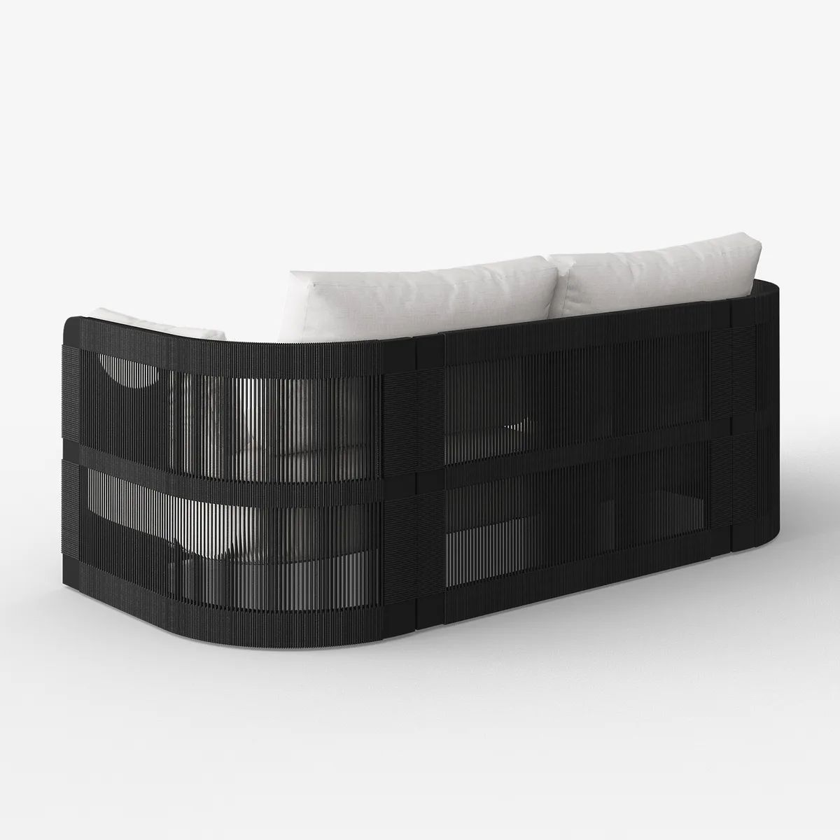 Costra Modern Aluminum & Rope Outdoor Swivel Sofa Set with Coffee Table & Cover — image 6