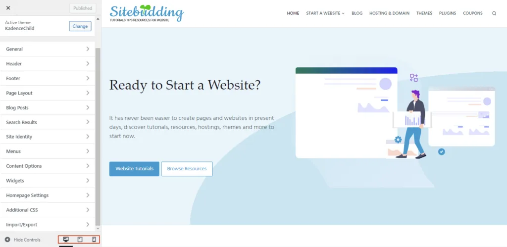 Customize Wordpress