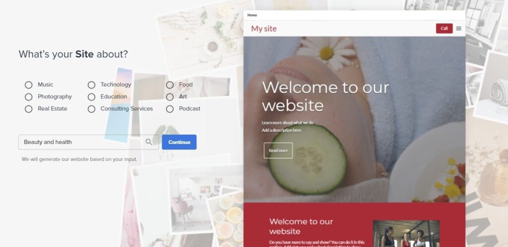 Bluehost website build information