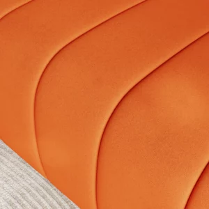 Luxury Modern Orange 3-Seater Velvet Upholstered Sofa Solid Wood Frame - Image 5