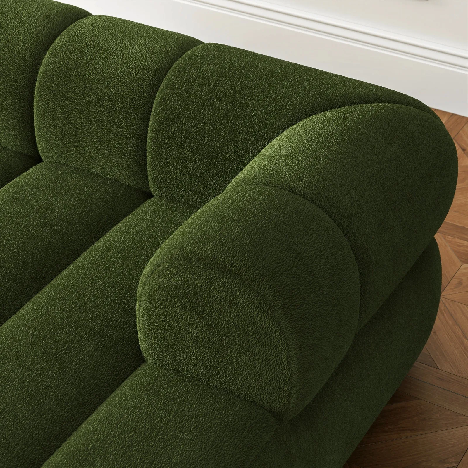 Modern Sectional 3-Piece Channel Chenille Sofa with Chaise - Image 6