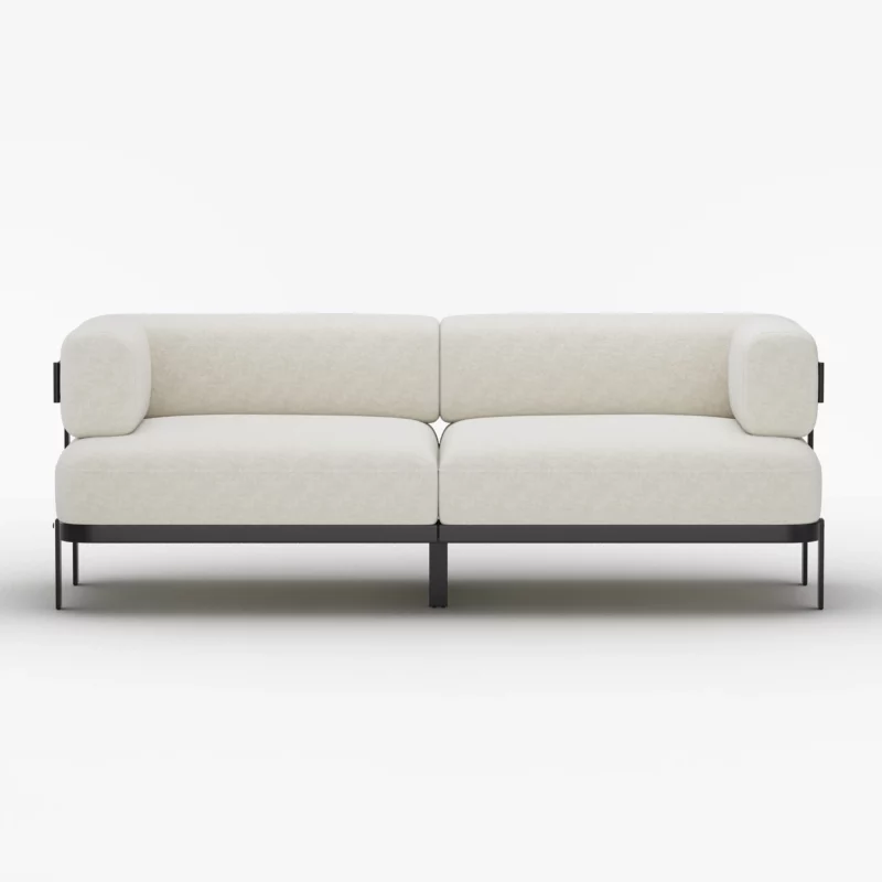 83" Modern 3-Seat upholstery soft velvet Sofa with sleek Metal Legs