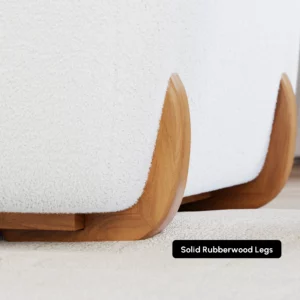 4-Seat Sectional Soft Boucle sofa with Wood Legs - Image 4