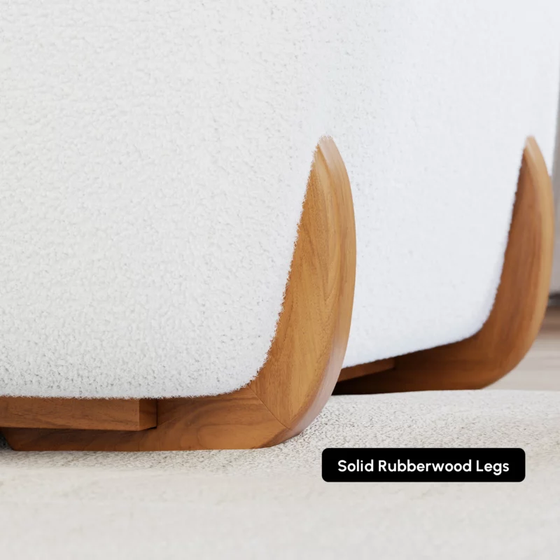 4-Seat Sectional Soft Boucle sofa with Wood Legs