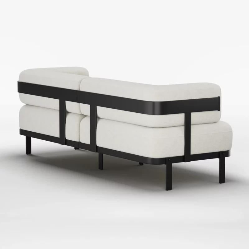 83" Modern 3-Seat upholstery soft velvet Sofa with sleek Metal Legs