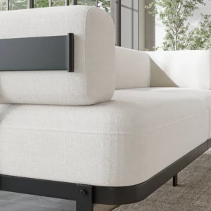 83" Modern 3-Seat upholstery soft velvet Sofa with sleek Metal Legs - Image 6