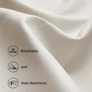 Modern Upholstered 3-Seater Nappa Leather Sofa Pillow Included 85" - Image 2